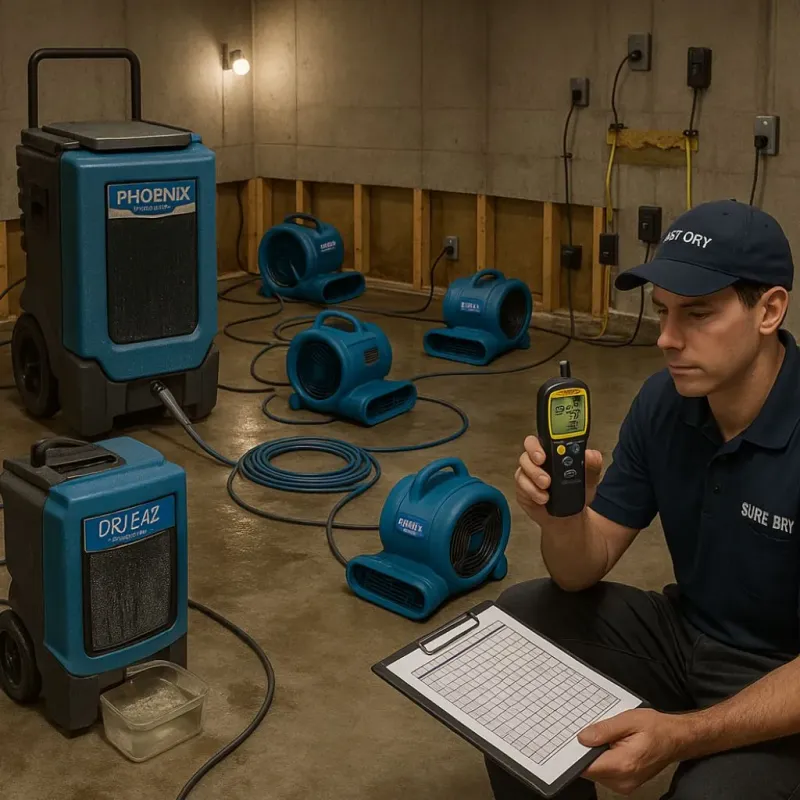 Structural Drying and Dehumidification process in New Eagle, PA